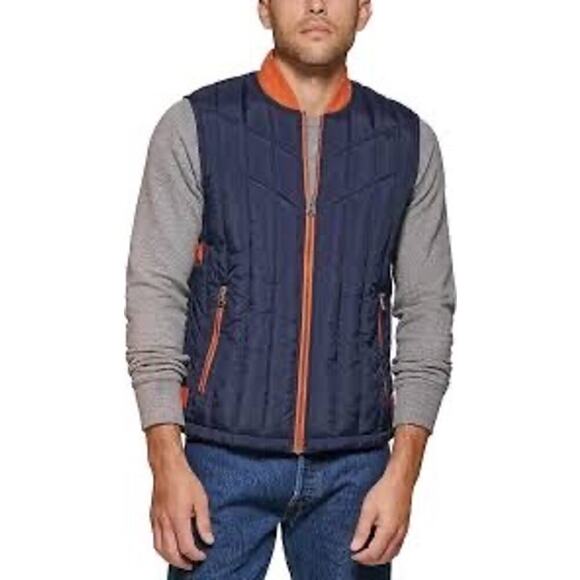 Levis Men's Quilted Utility Puffer Vest With Contrast Detailing 100% Nylon XL - Picture 1 of 14